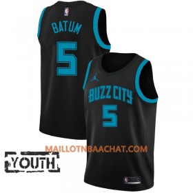 Maillot NBA Charlotte Hornets Nicolas Batum 5 2018-19 Jordan Brand City Edition Noir Swingman - Enfant